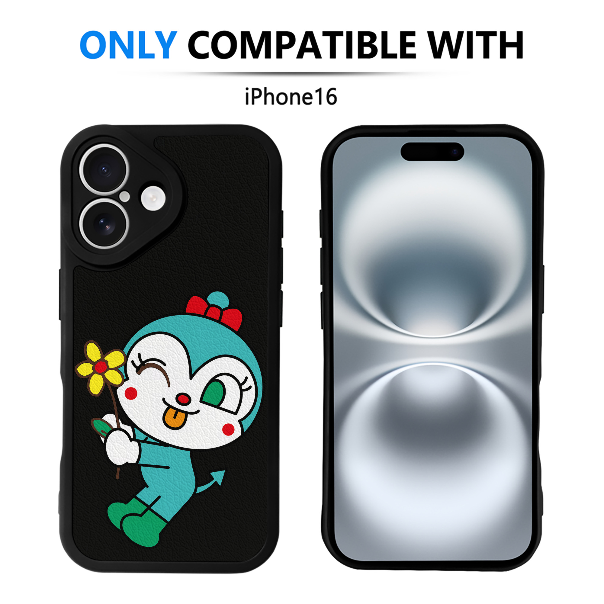 （画像用） アンパンマン Anpanman 【iPhone 16シリーズ対応】シリコンスマホケース（レザー調） 材質：シリコン